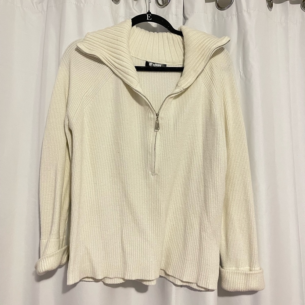 Cream quarter zip sweater